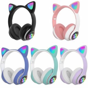 هدفون گربه ای عروسکی رقص نور دار مدل B39